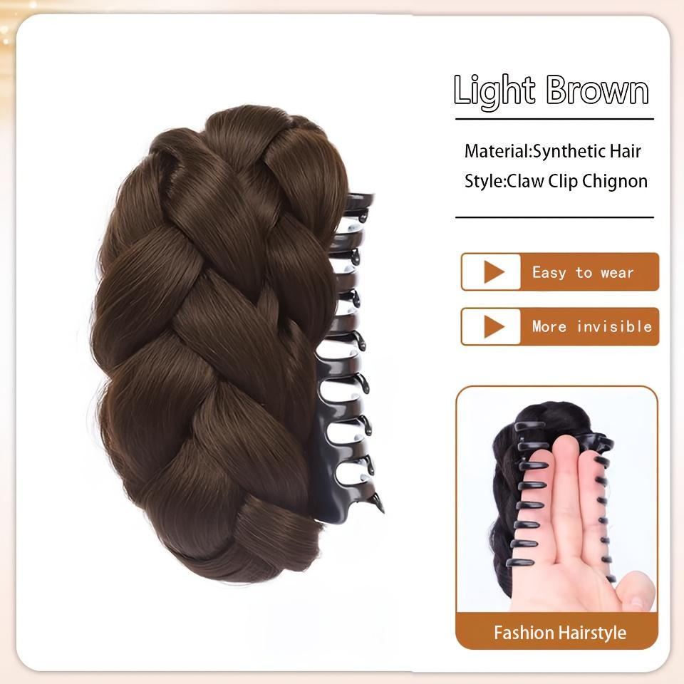 Luxurious Braided Buns Hair Extension Claw Clip For Women With Twist Clip For Daily Wear Hair Bun For Women
