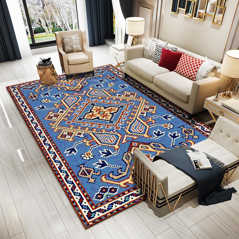 Vintage Persian Home Bedroom Living Room Fully Covered with Carpet Bohemian Ethnic Style Tea Table Sofa Carpet Bedside Carpet