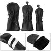 3Pcs Stripe Pattern Fairway Wood Head Cover PU Leather Golfs Club Head Cover Golfs Driver Fairway Hybrids Head Cover