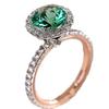 Sanjie European & American Fashion Zircon Women's Ring - Two-Color Alloy with Inlaid Emerald.