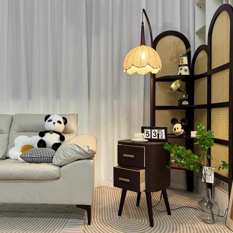 OEING Vintage Floor Lamp with Integrated Bedside Table