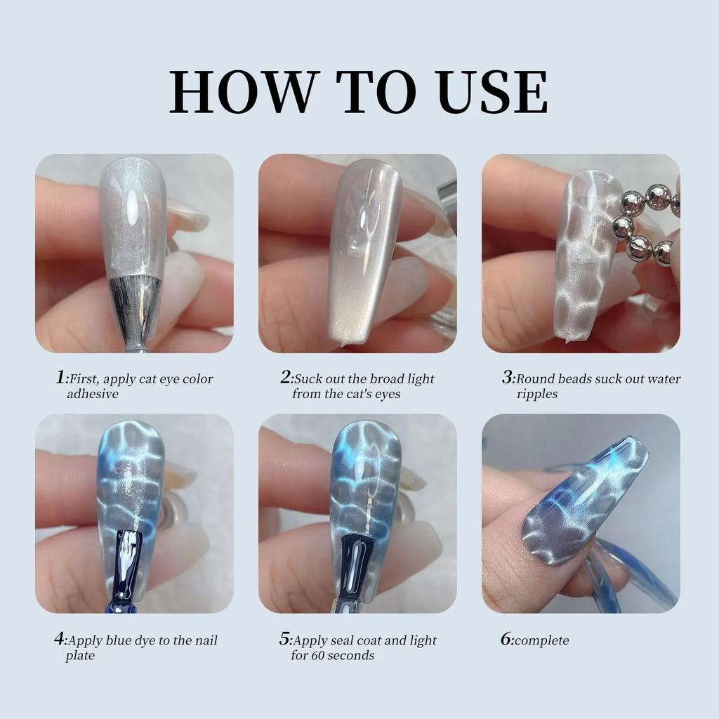 Round Magnetic Bead Nail Art Multi-Functional Powerful Magnet Cube Stones for Water Wave Ripple Cat Eye Design Manicure Tools