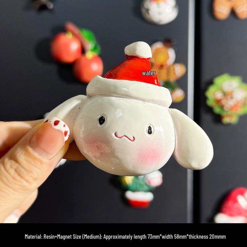 Magneti per Frigorifero di Natale Carini in Resina 3D: Pupazzo di Neve, Albero, Omino di Pan di Zenzero - Adesivi Magnetici Festivi per Decorazione.