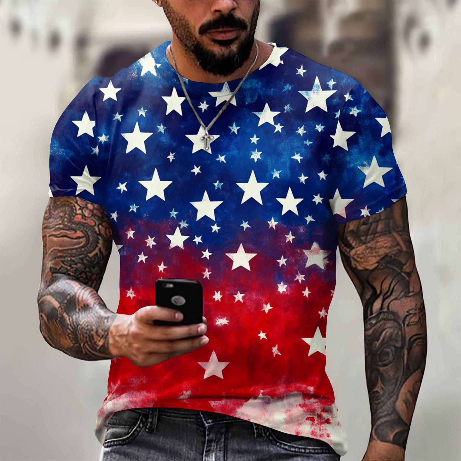 Летняя мужская популярная футболка с круглым вырезом и коротким рукавом с принтом XL 1669₽