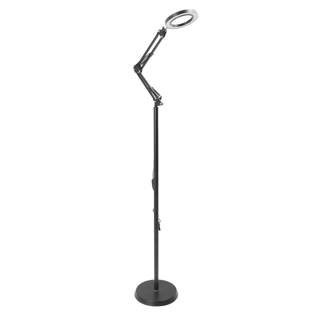 Gooseneck Magnifying Floor Lamp 1400LUX 3000 To 6000K 10 Speed LED 5X Magnifying Glass Light for