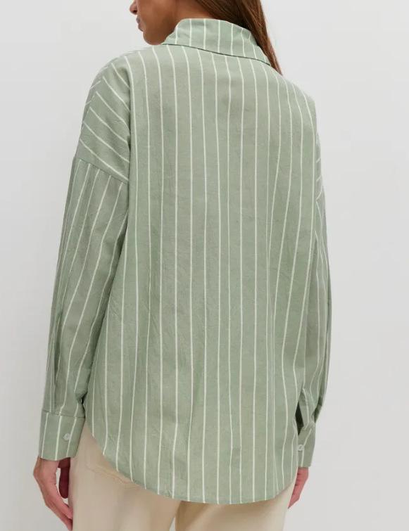 2025 Autumn/Winter Women's Long-Sleeved Striped Cardigan Shirt Jacket
