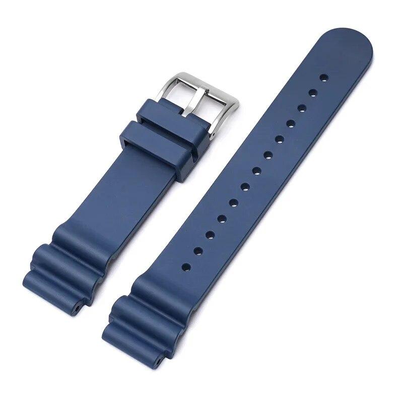 Fluoro Rubber Strap for Seiko 20mm 22mm FKM Watch Band Stainless Steel Buckle Waterproof Diving Men Women Replacement Watchband