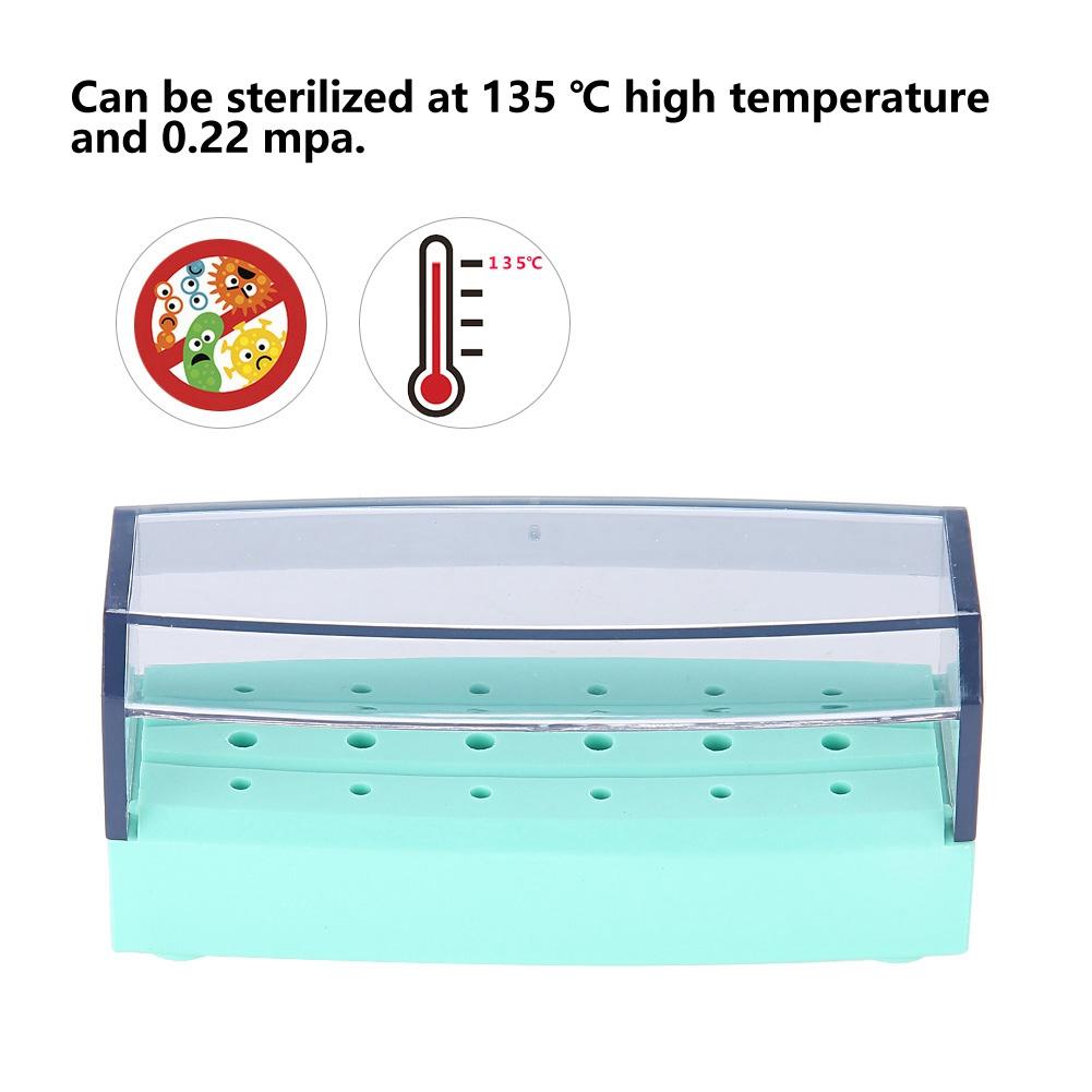 18 Holes Cleaning Box Case Dental Bur Burs Block Holder Autoclavable Dentist Tool GreenS015C