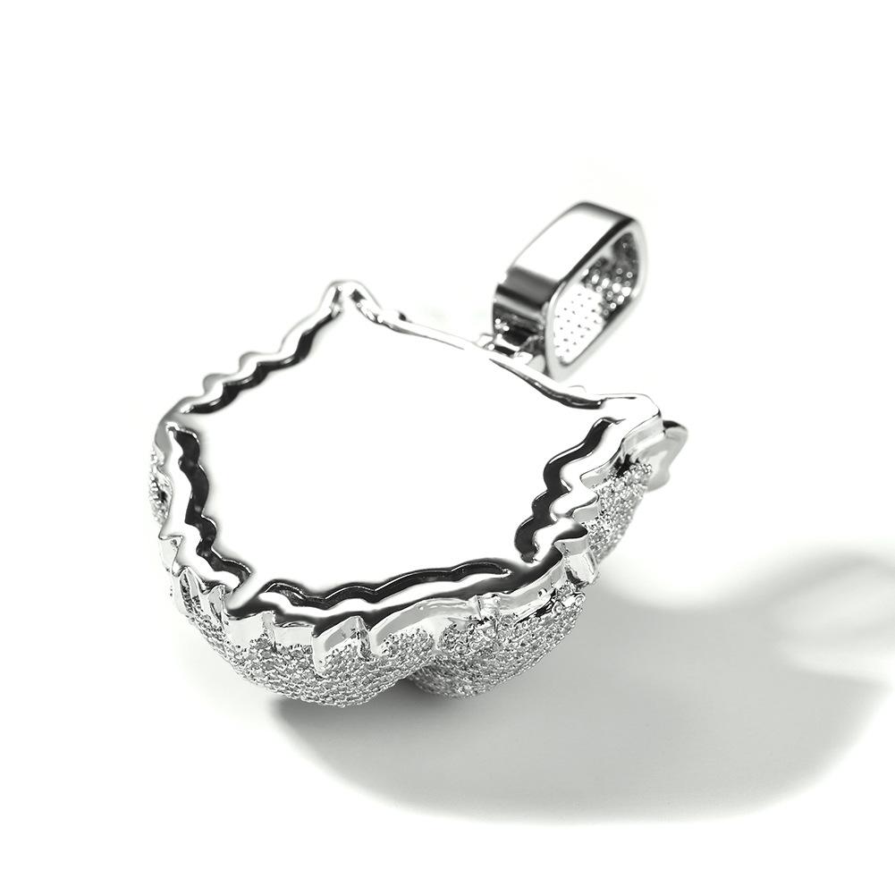 Guochao's New Retro Creative Lion Pendant Copper Inlaid Zircon Colored Lion Head Necklace Trend