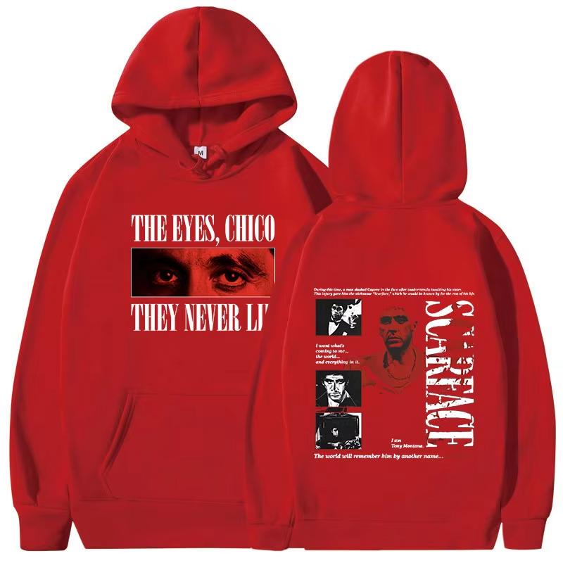 Classic Gangsters Movie Scarface Hoodies Tony Montana Al Pacino Hooded Sweatshirts Men Women Vintage Gothic Oversized Pullovers