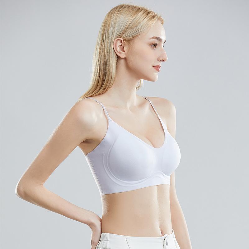 Ultra-thin cool and beautiful back bra without steel ring to gather and pull side to close the sub-breasts for ventilation