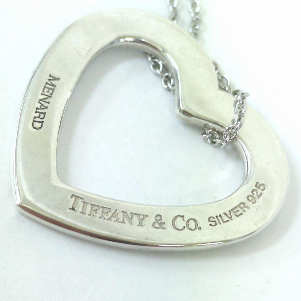 Used Tiffany Menard Open Heart Silver 925 Long Necklace