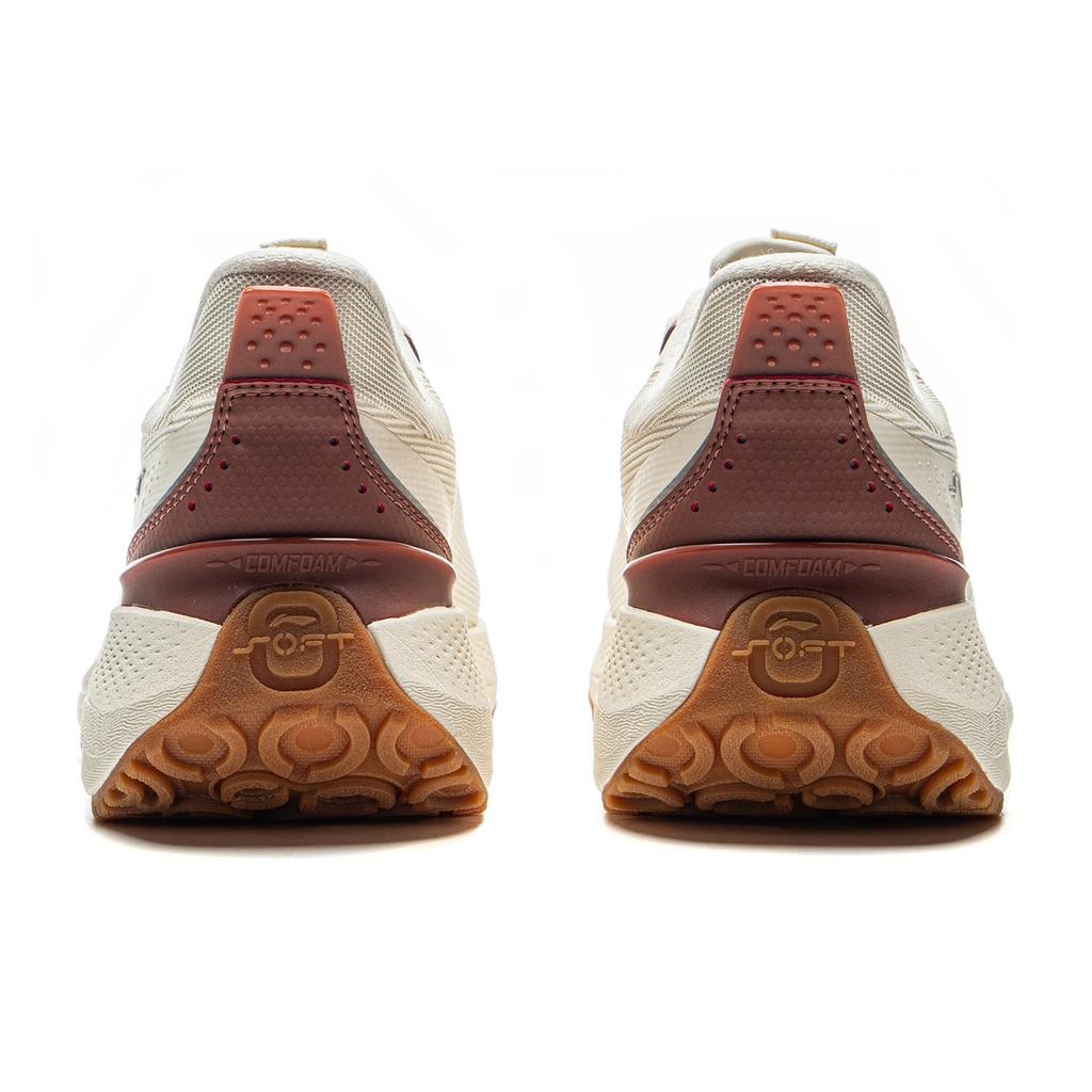 Li Ning SOFT PLUS Cushioning Slip Resistant Abrasion Resistant Height Increasing Low top Casual Shoes Women's Ecru AGLV004-1