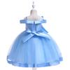Girls' One-Shoulder Strapless Princess Dress with Butterfly Bow Embroidery & Floral Decor Toddler Flower Girl Bridal Ensemble Kids Party Birthday