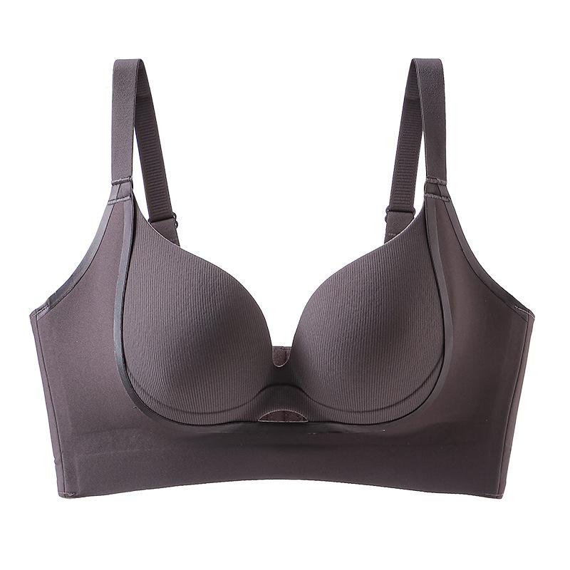 Traceless Steel Rim Full Cup Bra Massage Cup Fat Mm Big Chest Thin Gathering Adjustment Type