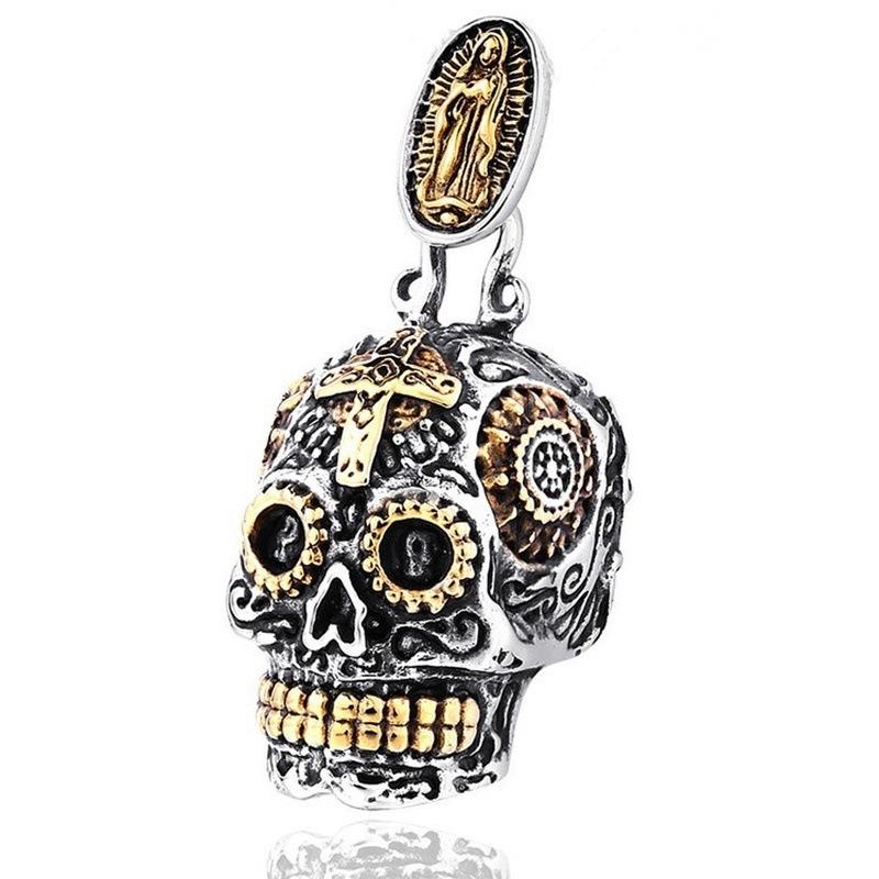 New Personalized Retro Cool Mens Skull Pendant Necklace