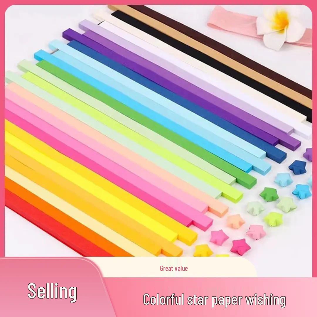 

Gradient Color Origami Star Strips for Children - Handmade Paper Pentagram for Lucky Star Bottle