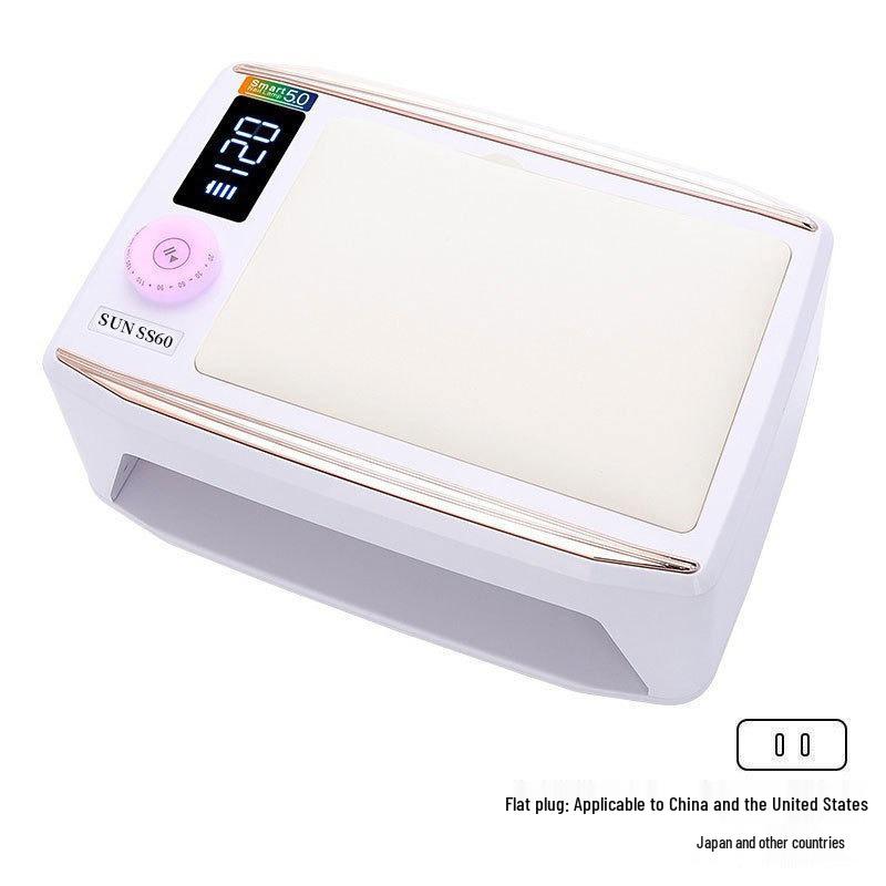Rechargeable 380W Nail Lamp with Hand Rest for Two-Hand Nail Art