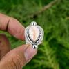 Natural Scolecite Gemstone 925 Silver Statement Adjustable Ring For Girls