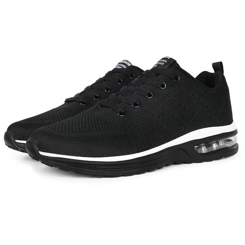 Large Size Men's Shoes, Sports and Leisure, Fly Woven Breathable and Lightweight Running Shoes, Air Cushion Couple's Shoes