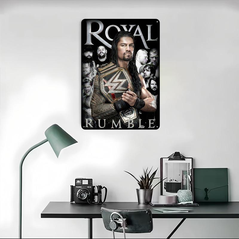 Roman Reigns Royal Rumble Poster Customized Wall Art Vintage Metal Signs Retro Tin Plaque for Man Cave Home Decoration Ornaments