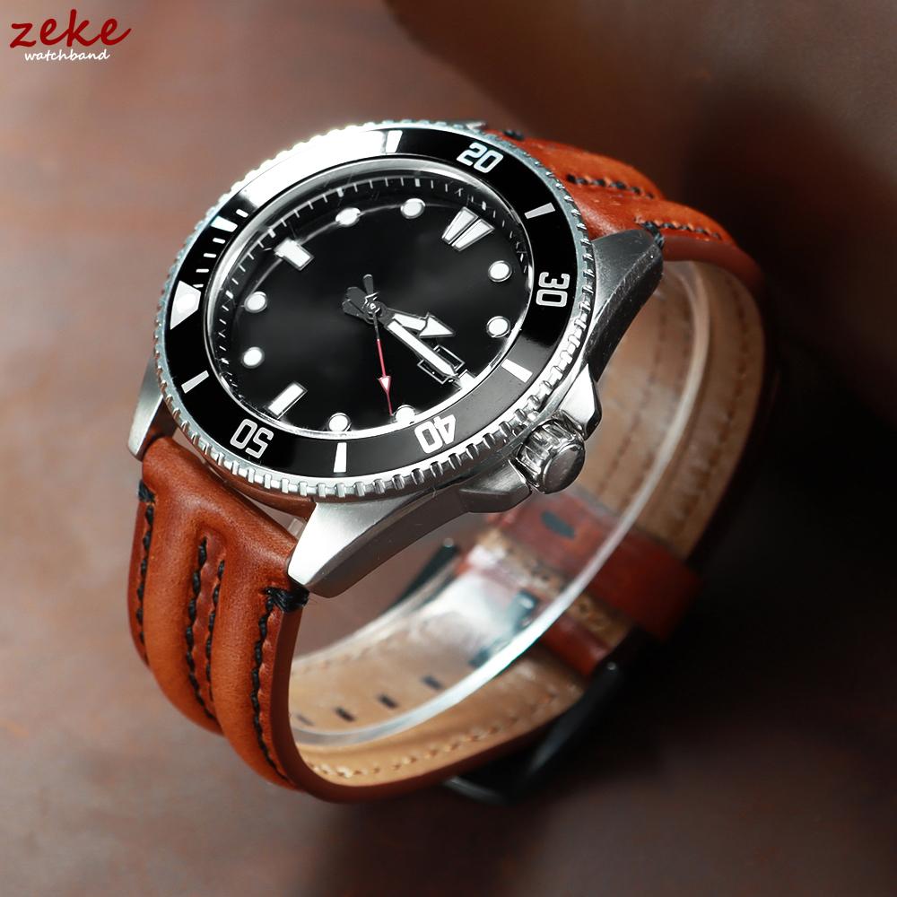 20mm 22mm 24mm Genuine Cowhide Strap for Seiko Watch Band Vintage Leather for Omega Quick Release Bracelets Women Men Wrist Belt