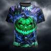 Halloween Men's Illusion Pumpkin Short Sleeve T Shirt 3D Printed Shirt Exaggerate Horror Party Street Holiday Men Clothing