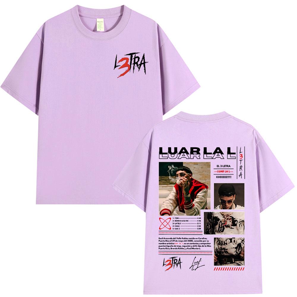 Rapper Luar La L Music Album L3tra T Shirts Unisex Unisex Hip Hop Fashion Short Sleeve Tshirts Vintage Oversized Tshirt Streetwear
