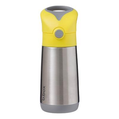 Tazza con cannuccia in acciaio inox Bibox 350ml, grigio giallo, 1 pezzo