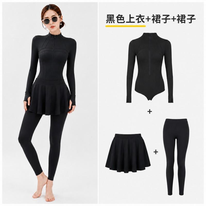 Womens UV Protection Full Coverage Diving Suit With Half Zipper Conservative Cut Swimwear Snorkeling Water Sports