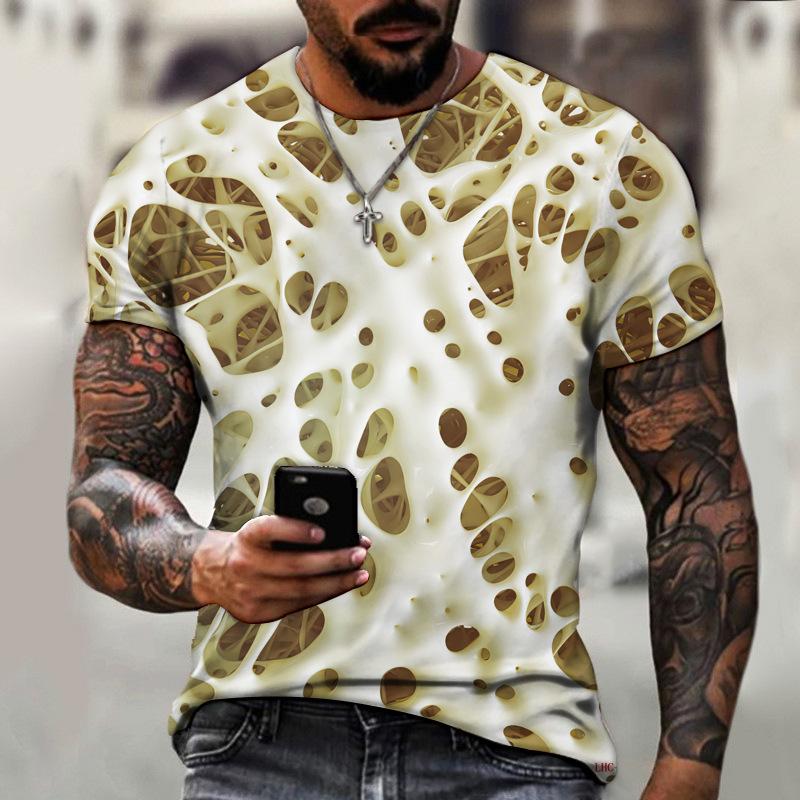 Visual Feast Abstract Creative Art Patterns 3D Printing, Summer Men's Short Sleeved T-shirts