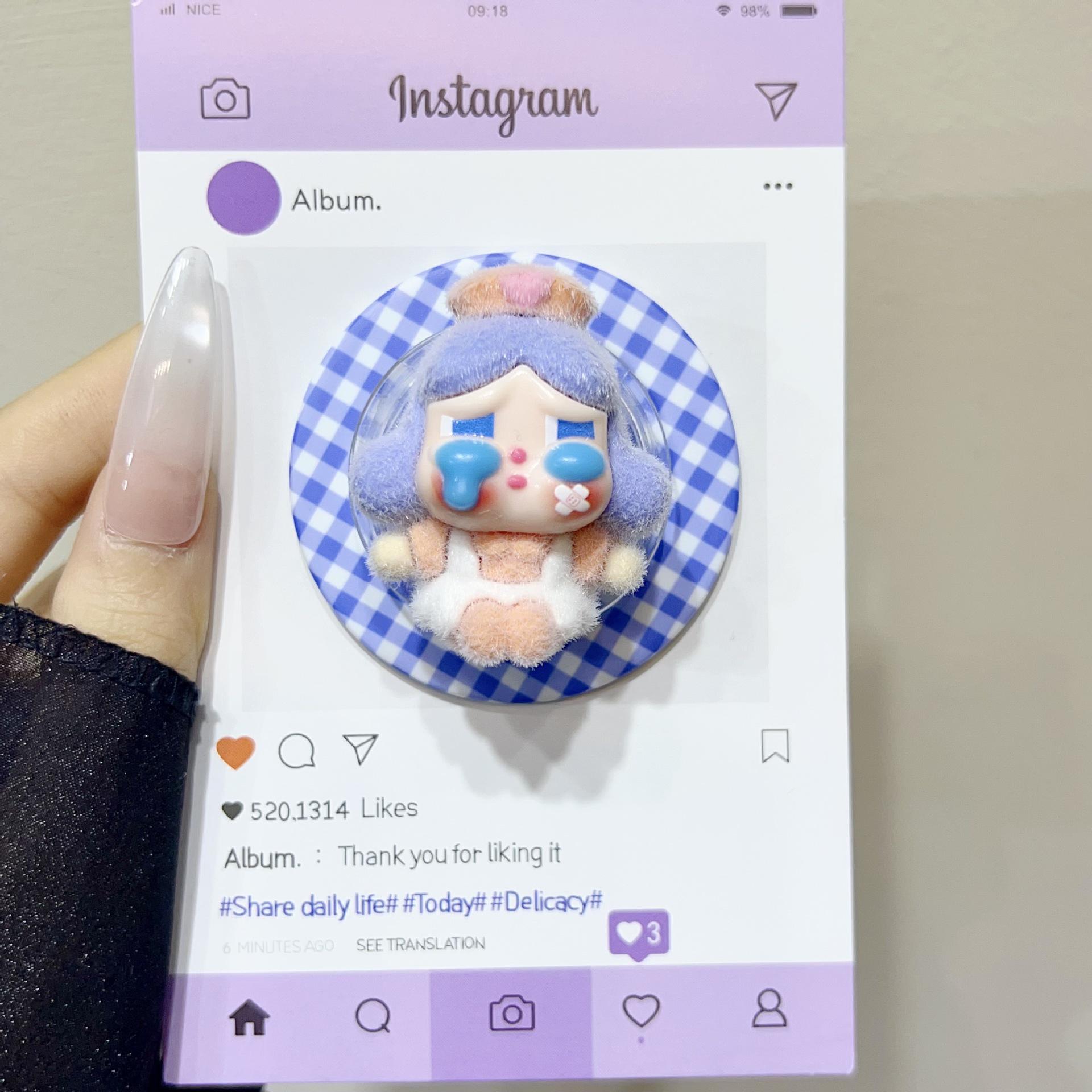 3D Magnetic Bracket for MagSafe Phones: Desktop Stand with Crying Doll Design