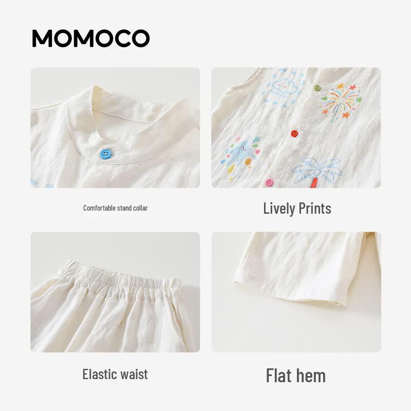 MOMOCO Boys' Fashion Casual Summer Two-Piece Set