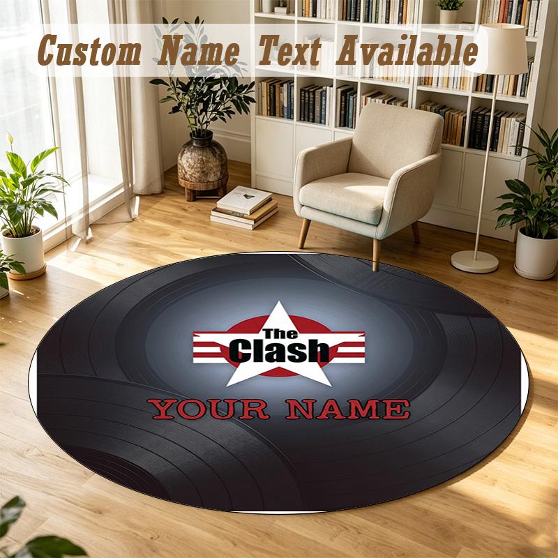 Round Rug Custom NameThe Cure Pattern Non Slip Carpet Home Floor Decor
