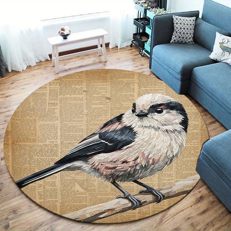 Stickerbird Round Area Rug,Carpet Rug for Living Room Bedroom Sofa Playroom Decor,Non slip Floor Mat