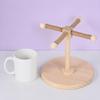 Wood Parrot Stand, Chewable Windmill Perch for Cockatiel Budgie Conure, Rotating Avian Companion