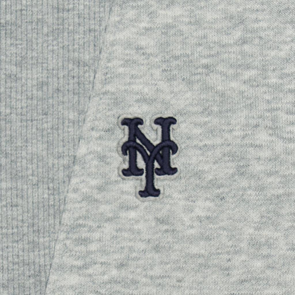 MLB New York Yankees Comfortable Polo Neck Loose Long Sleeve Half Zip Sweatshirt Unisex Sweatshirt Gray 3AMTB0546-09MGS