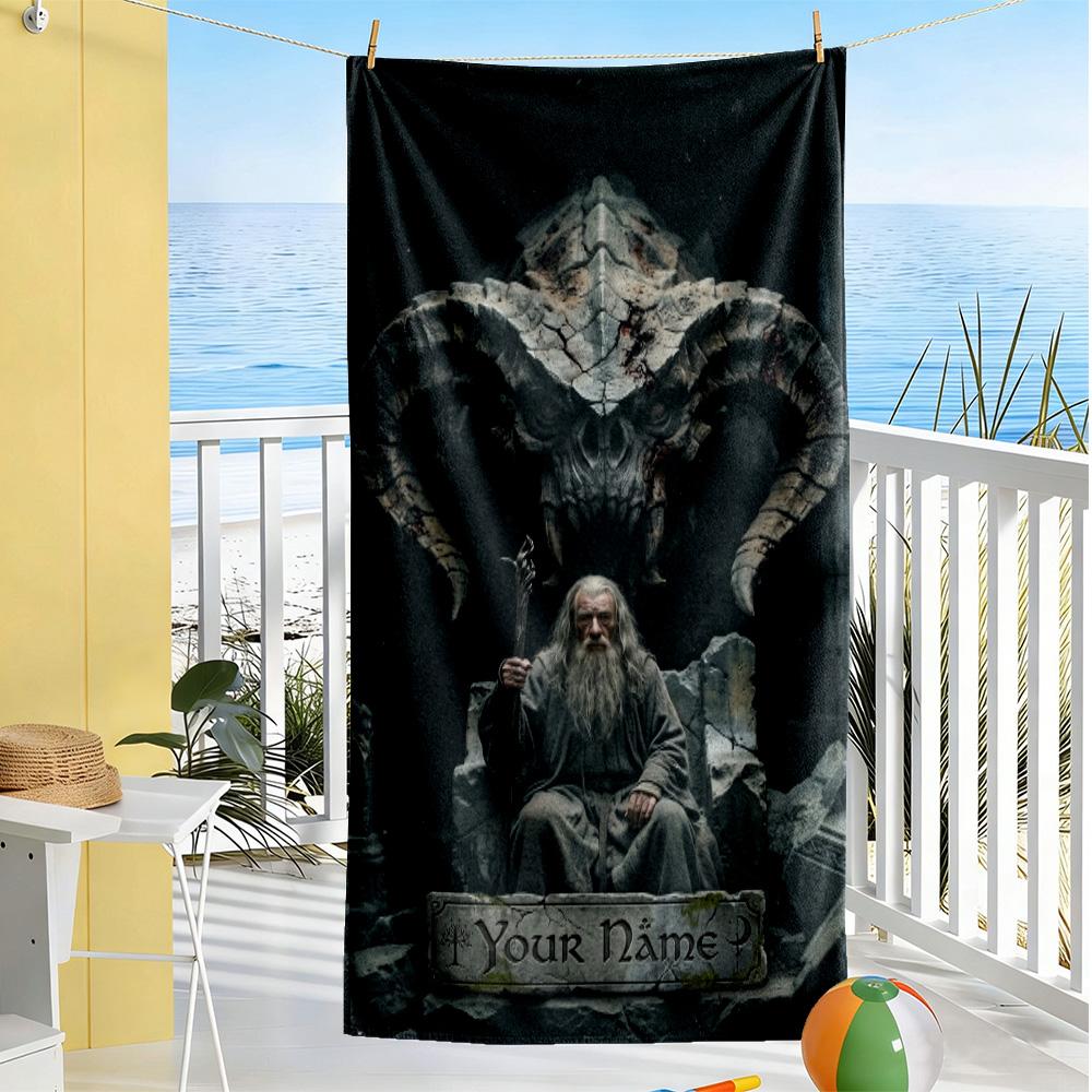 Lord Rings Personalized Name Beach Towel Soft Durable Quick-Dry Portable for SwimmingBeachCamping Travel Beach AccessoriesGym