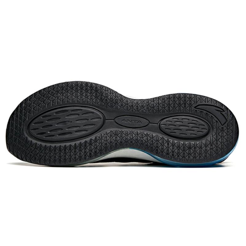 Anta Cushioned Slip-Resistant Abrasion-Resistant Low-Top Running Shoes Men's Black Silver Sneakers