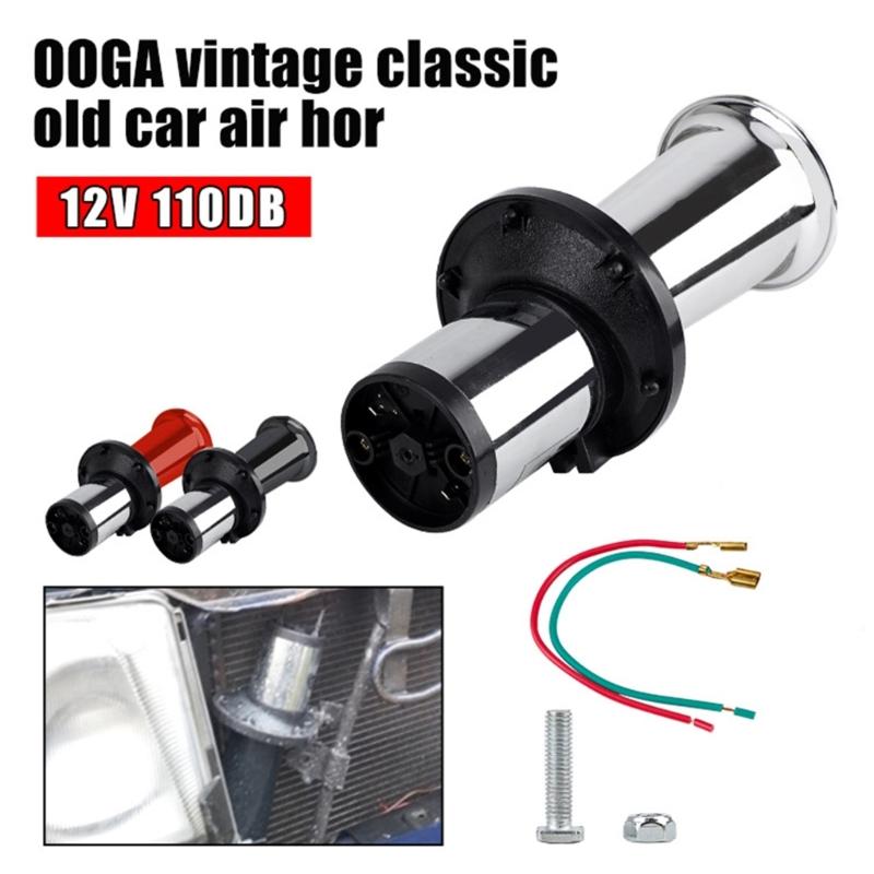 Horn Train Horn for Truck/Car Air Horn Chromes Plated Trumpet Super Loud 110dB for 12V Car Truck Motorbike Boats