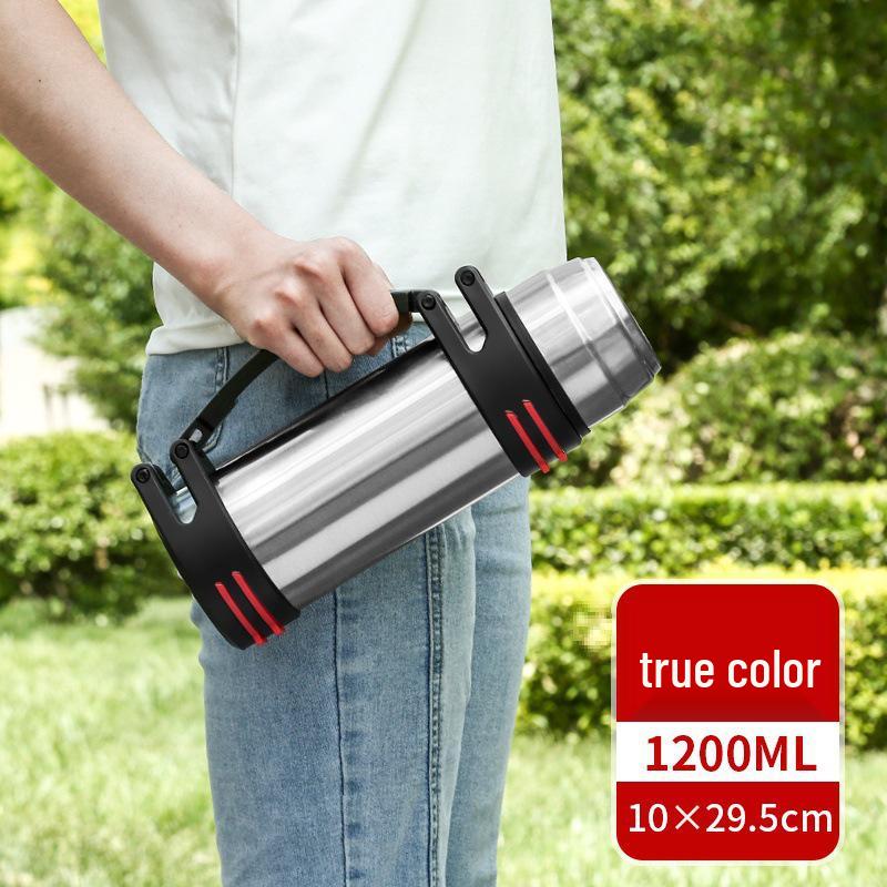 

Durable Stainless Steel Thermos Flask - Large Capacity, Portable, Drop-Proof for Men & Women, Ideal for Car, Construction Site, or Home Use