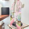 New Flower Designer Scarves Twill Silk Large Square Scarf Women Travel Shawl Headscarf 90Cm Luxury  Modern Flowers