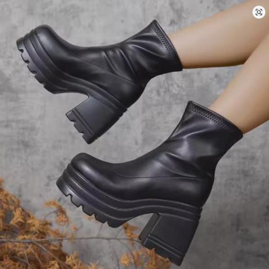 Dámská móda Krátké boty Dámské Sexy boty Čtvercová špička Ležérní Zip Vysoké podpatky Ležérní Silná podrážka Dámské boty Zapatos