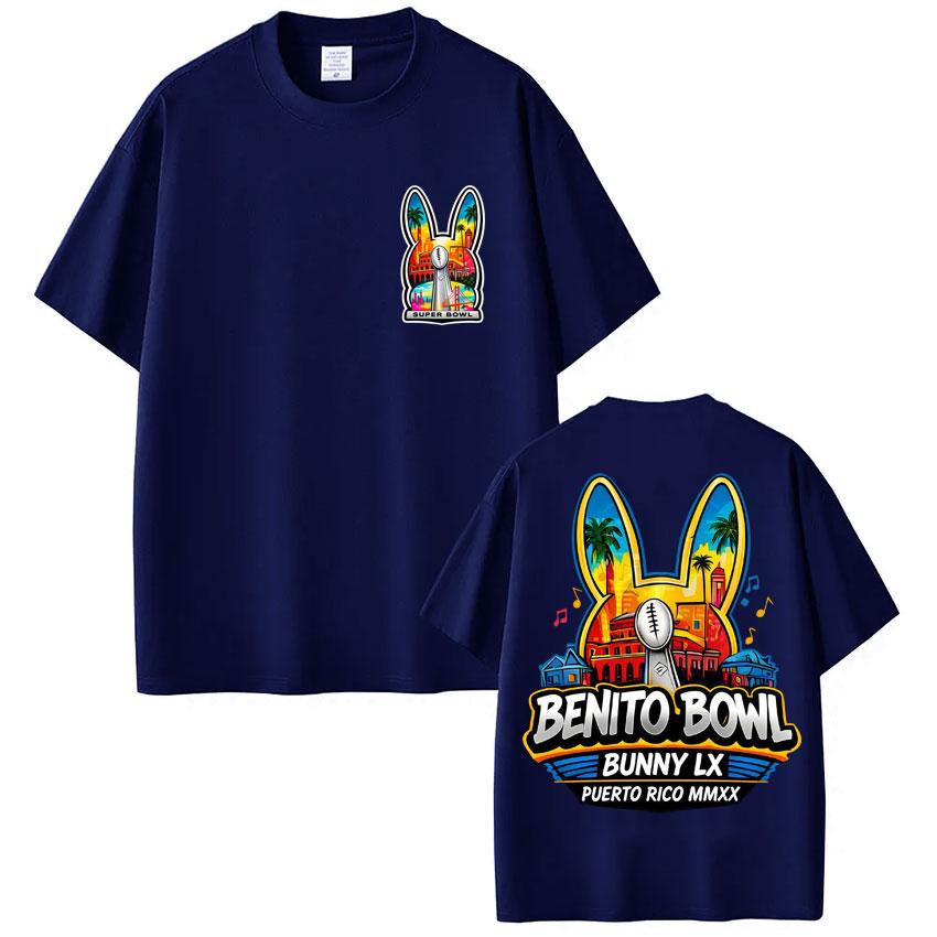 Rapper Bad Bunny Super Bowl Graphic T Shirt Trend Vintage Men Women O-Neck T-shirt Oversized Cotton Casual T Shirts
