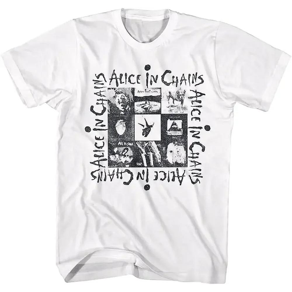 Short Sleeved Round Neck Y2k Tshirt Men Clothing Top Tees Mens T-Shirt Classic 90s Music Alice In Chains Black Dirt Album
