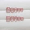 24 Pcs Short Ballerinas Press On Nail French Tip Full Cover Stick On Nail Elegant Artificial Nail Glossy False Nail