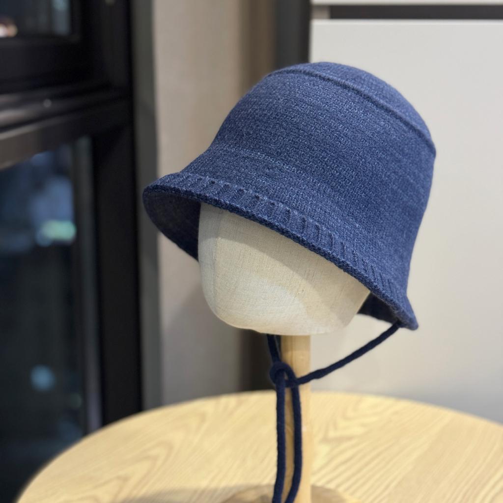 Autumn and Winter Wool Knitted Bucket Hat for Women Japanese Style Warm Woolen Hat Fisherman Hat Showing Face Small Basin Hat Trendy