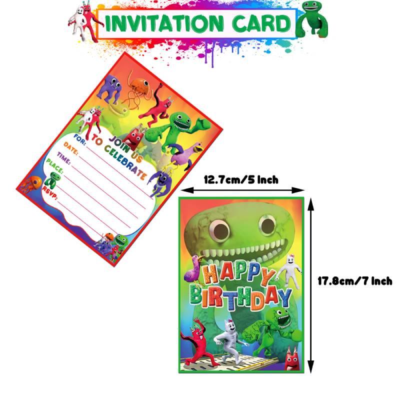 

Of Garten Banban Theme Kid Birthday Party Supplies Banner Cake Toppers Set Decor Invitation Card*10