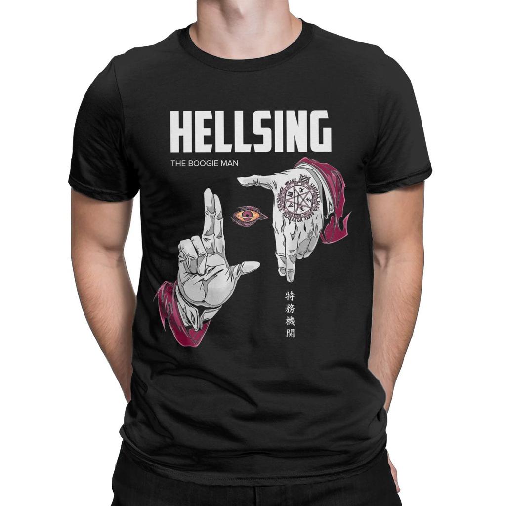 Casual Hellsing The Boogies Man T-Shirt for Men Crewneck 100% Cotton T Shirt Short Sleeve Tee Shirt Adult Tops