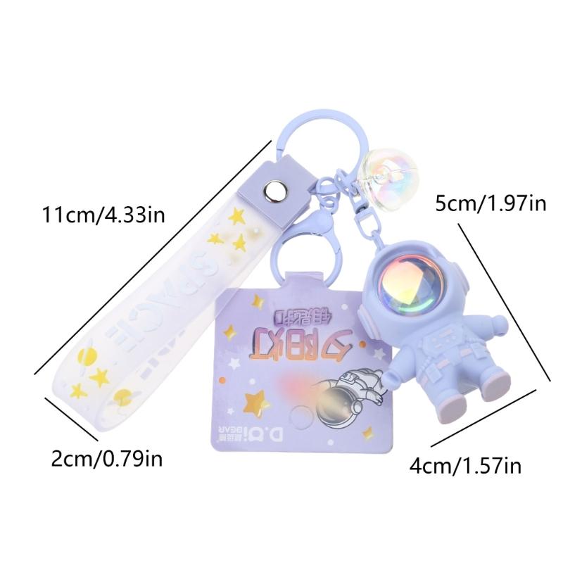 Fashion Space Astronaut Keyring Sunset Projector Light Keychain Pendant Female Couple Bag Ornament Keychains Gifts